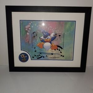 Disney Donald Duck Musical Art Print - Blue and Black